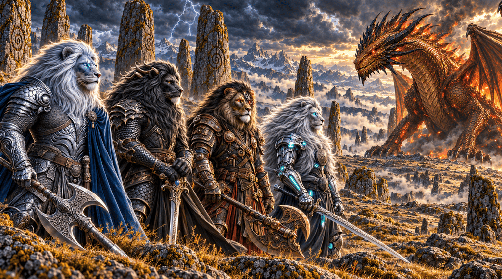 Combat scene from The Eclipse of the Bronze Wyrm